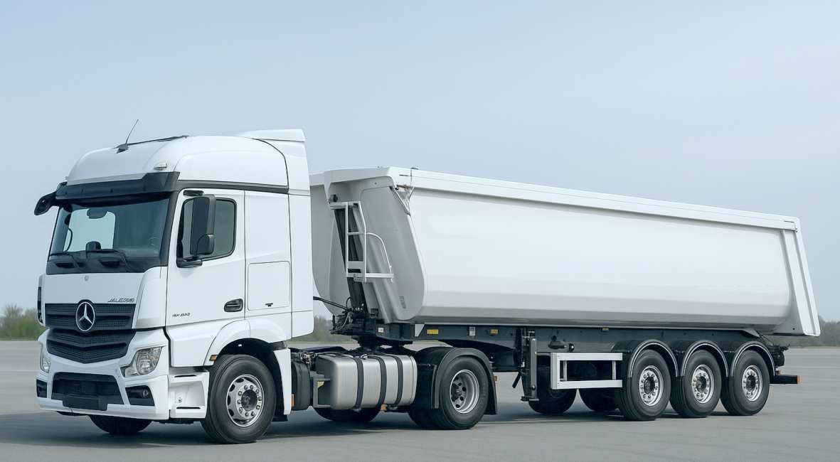 Ťahač Mercedes-Benz Actros s vaňovým sklápacím návesom